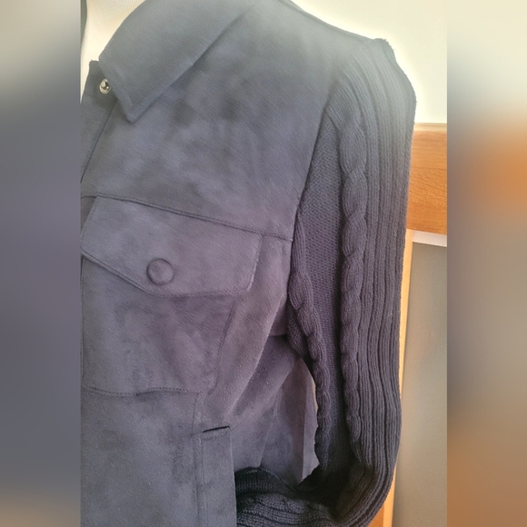 Charlie Women's suede Navy Jacket, XS - Picture 8 of 9